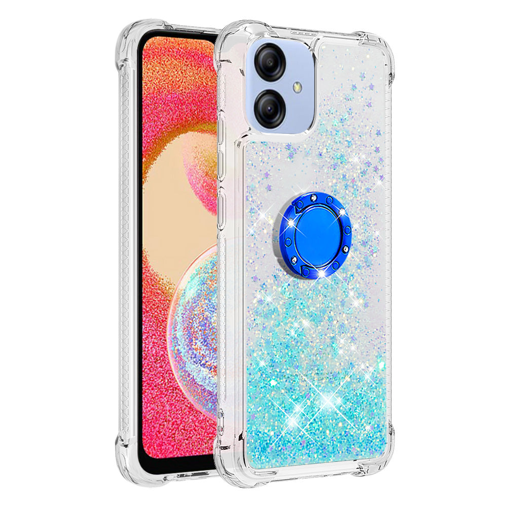 For Samsung Galaxy A04e 4G F04 4G M04 4G YB Quicksand Series-7 Liquid Quicksand TPU Phone Case Ring Kickstand Anti-drop Cover For Samsung Galaxy A04e 4G F04 4G M04 4G YB Quicksand Series-7 Liquid Quicksand TPU Phone Case Ring Kickstand Anti-drop Cover